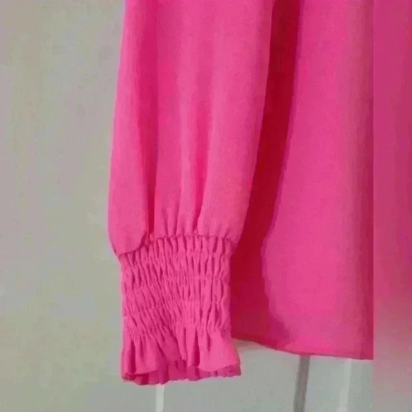 Lilly Pulitzer large fully lined pink blouse Item# S - Picture 6 of 8